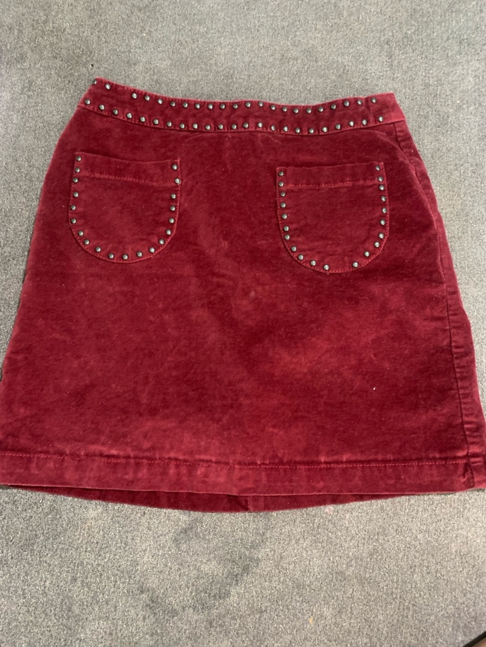 🩷Mossimo Supply Co. Burgundy Stud-Trim Corduroy A-Line Skirt🩷